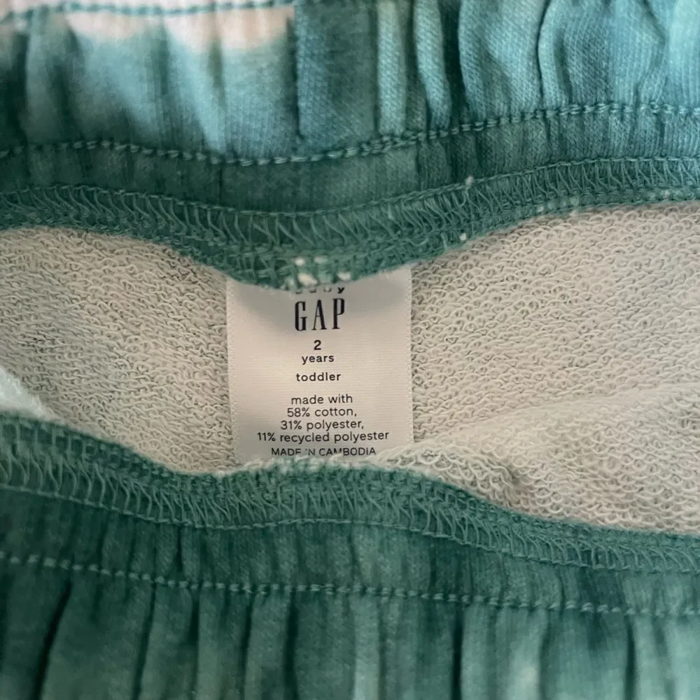 Baby Gap toddler‎ sweat shorts tie dye turquoise & white sz 2T still in bag